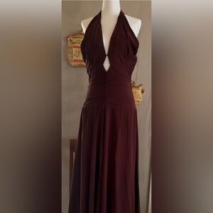 Reformation Elegant Burgundy Dress